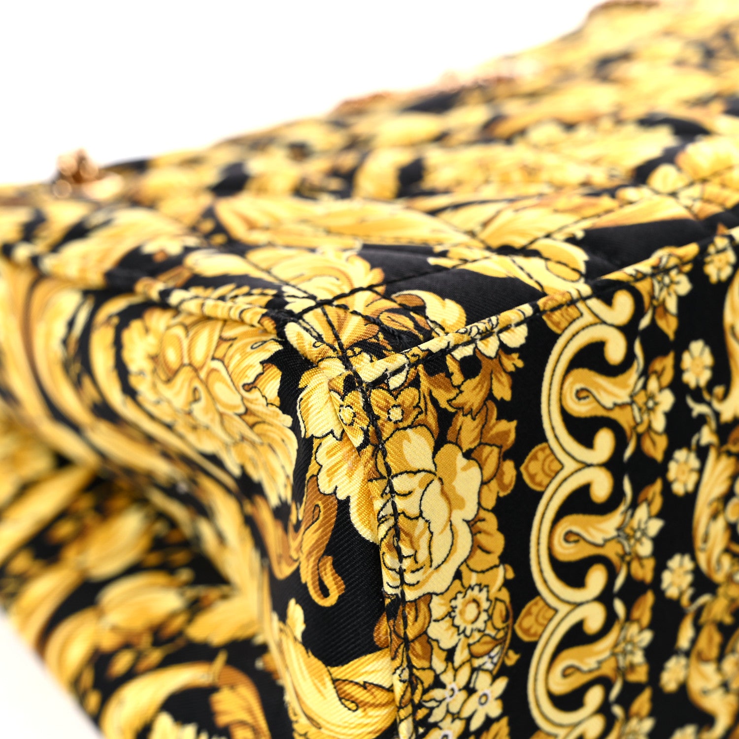 Versace Silk Barocco Print Quilted Virtus Chain Shoulder Bag 7 of 12