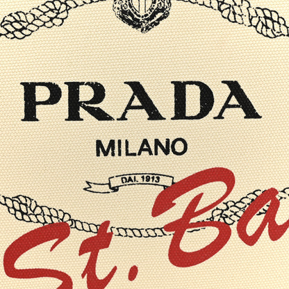 Prada Canvas Saffiano Saint Barth Flat Wristlet Pouch Grezzo 7 of 7