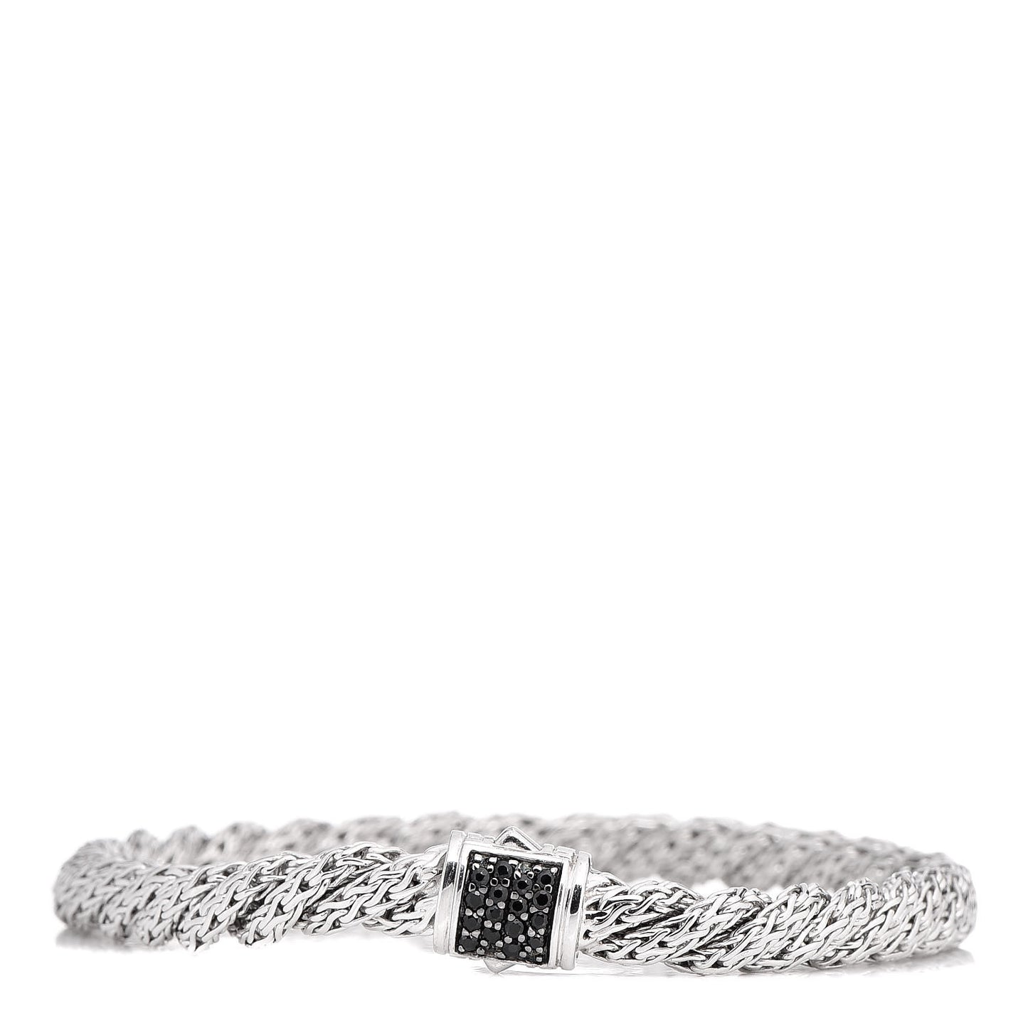 Sterling Silver Black Sapphire 5.5mm Twisted Chain Bracelet