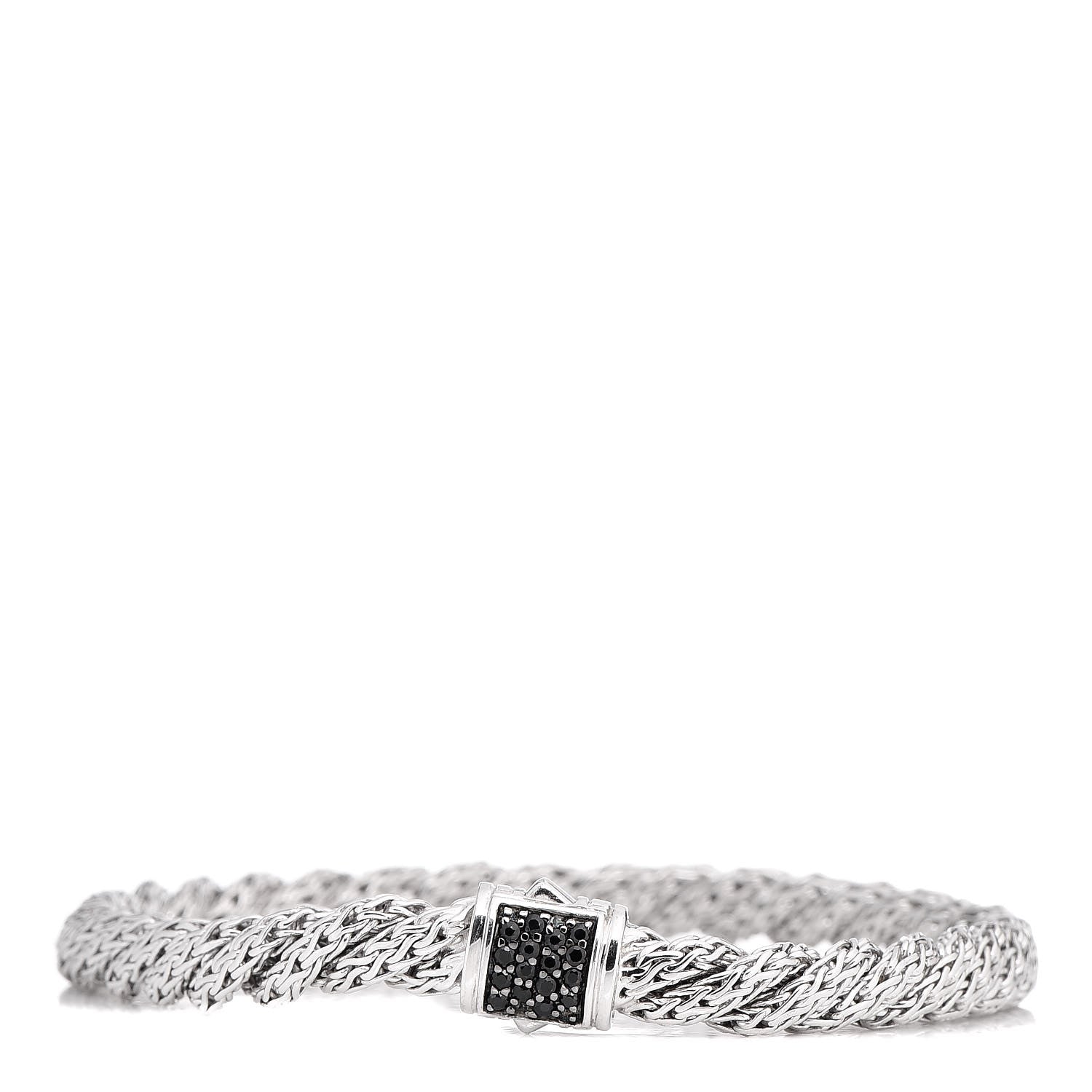 John Hardy Sterling Silver Black Sapphire 5.5mm Twisted Chain Bracelet 1 of 5