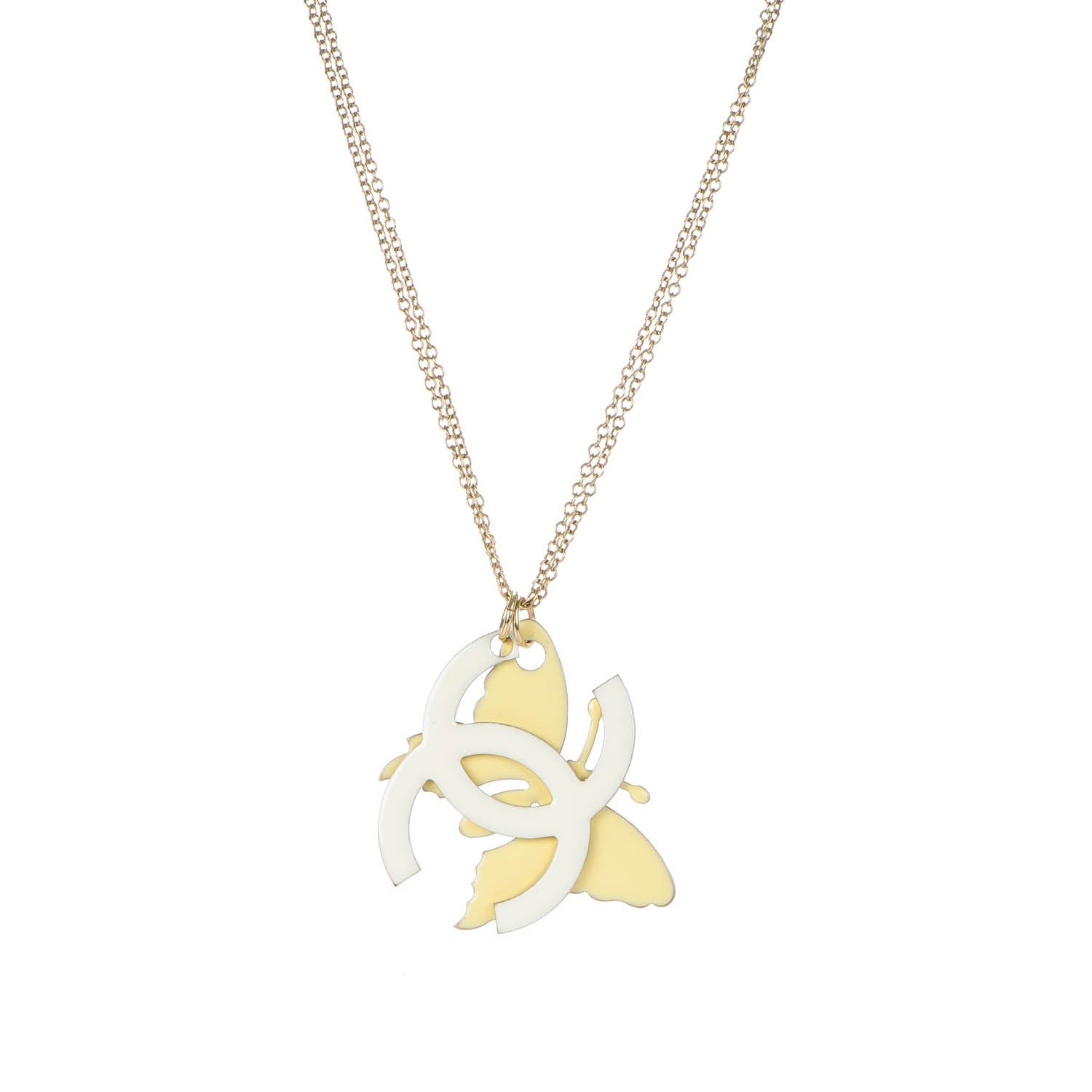 Chanel Resin Butterfly CC Necklace Multicolor 3 of 5