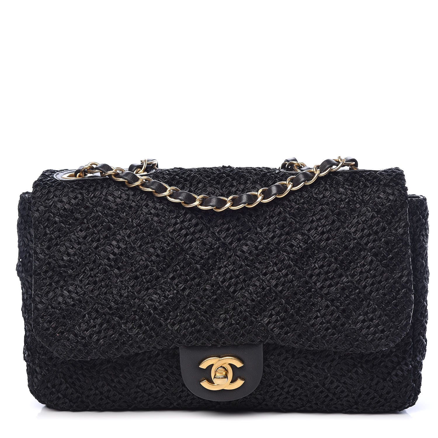 Chanel Woven Nylon Medium Single Flap Black 1 of 11