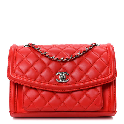 Chanel Lambskin Quilted Small Geometric Flap Red 1 of 10