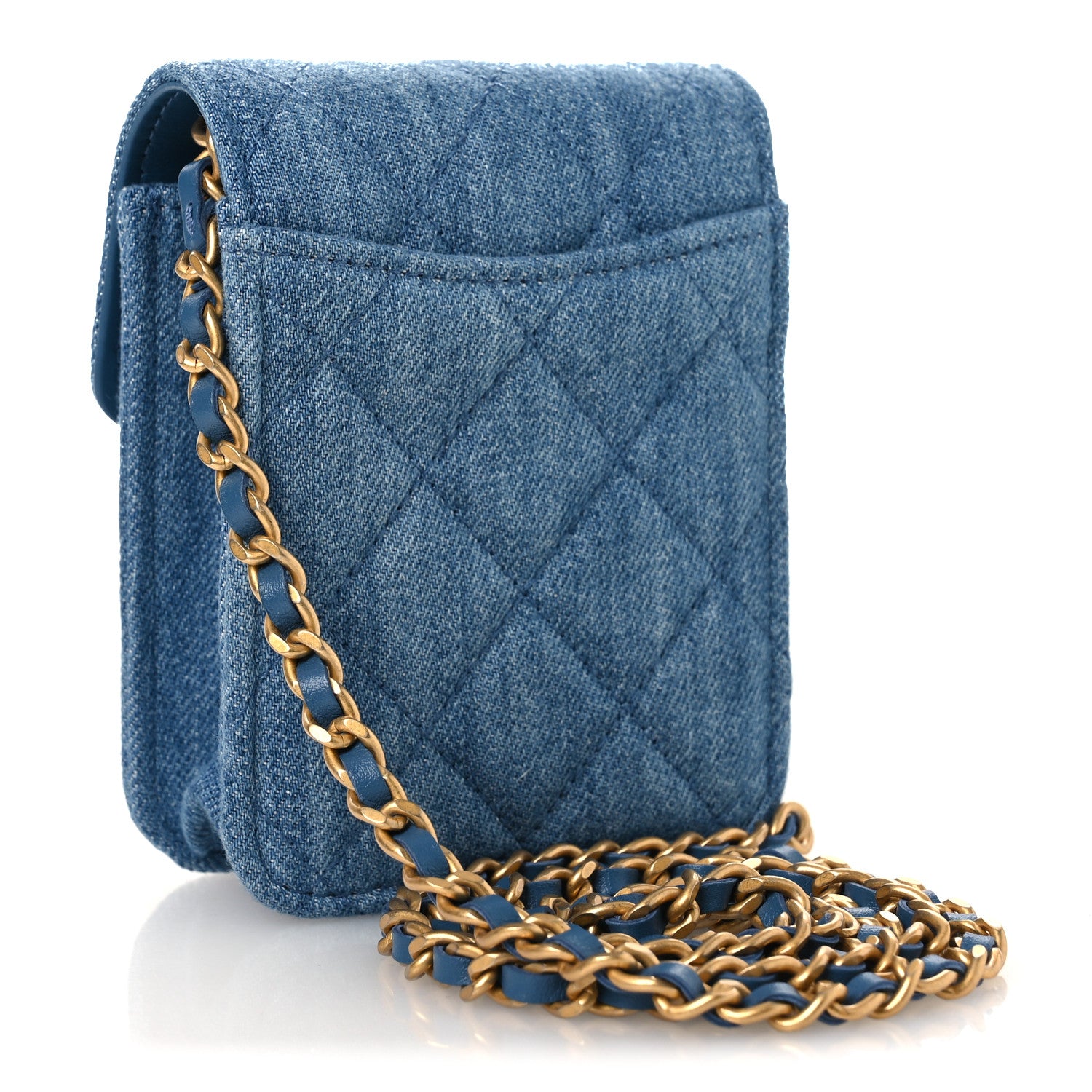 Chanel Denim Quilted Flap Mini Crossbody Blue 3 of 11