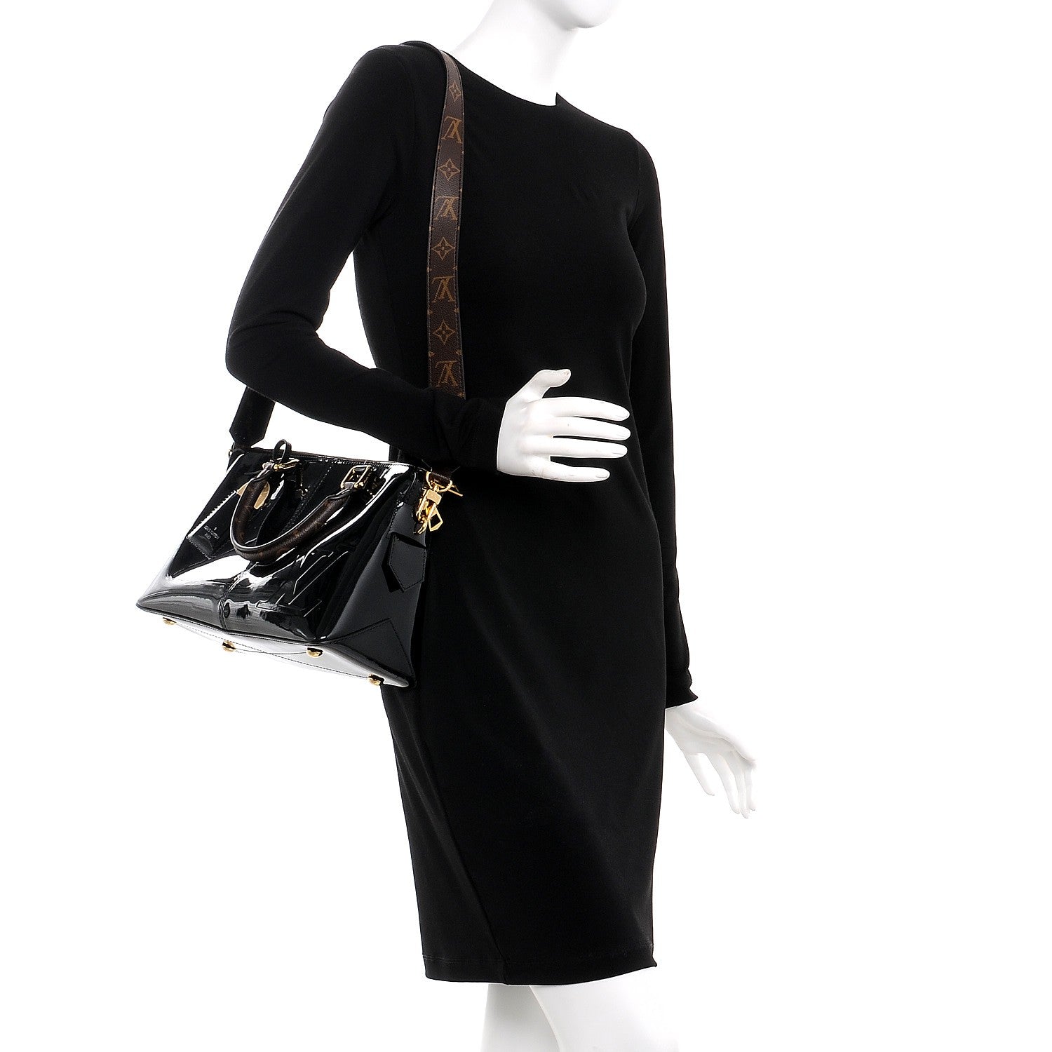 Louis Vuitton Patent Calfskin Miroir Tote Black 2 of 6