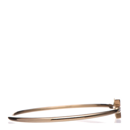 Tiffany 18K Yellow Gold Diamond T Wire Bracelet 5 of 7