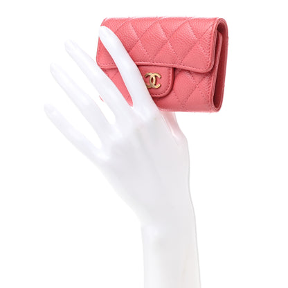Chanel Caviar Quilted Classic 4 Key Holder Wallet Dark Pink 2 of 11