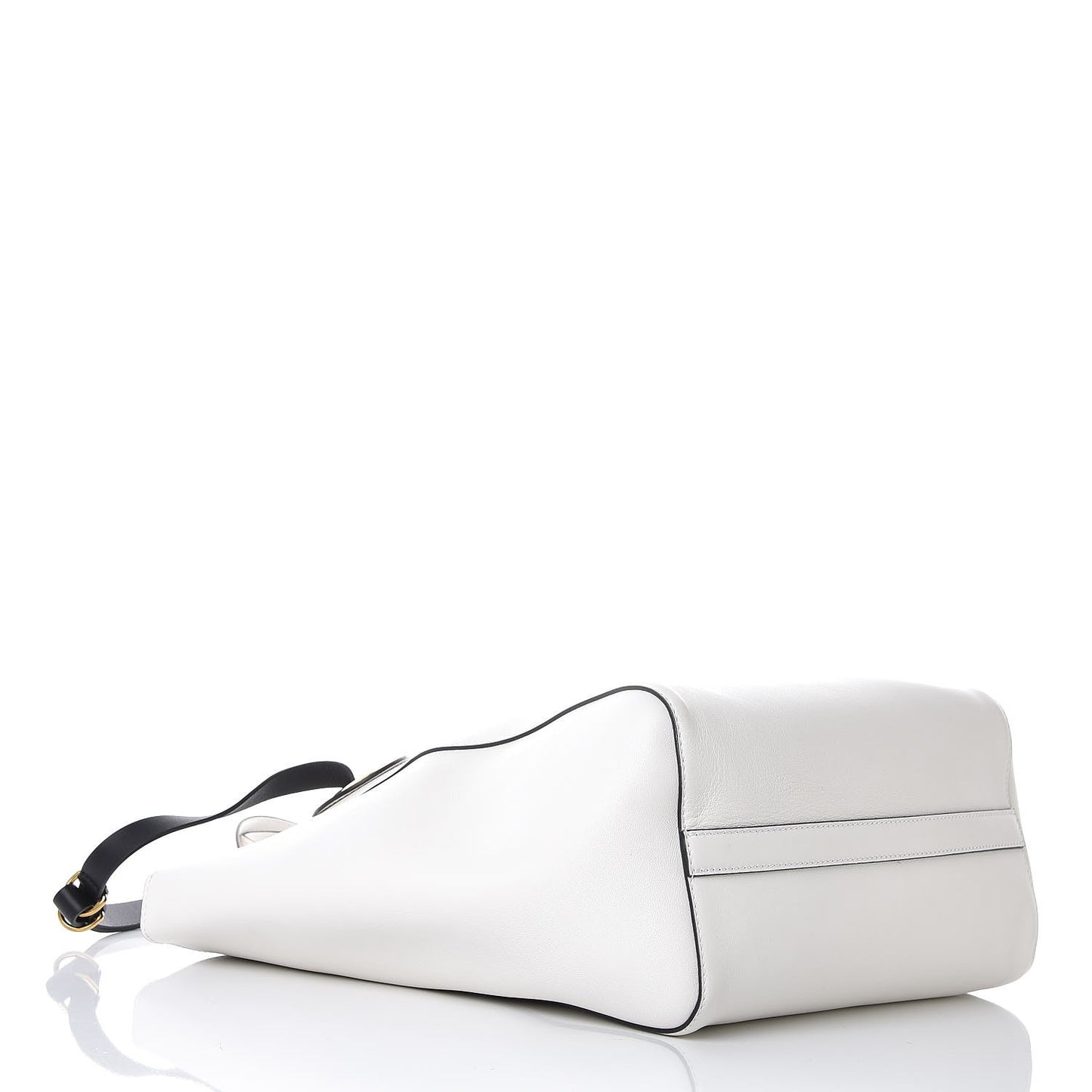 Calfskin Grommet Detail Tote White