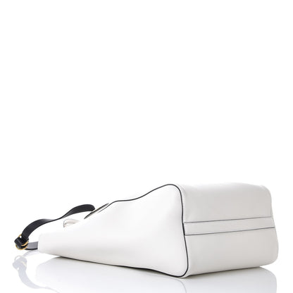 Burberry Calfskin Grommet Detail Tote White 5 of 8