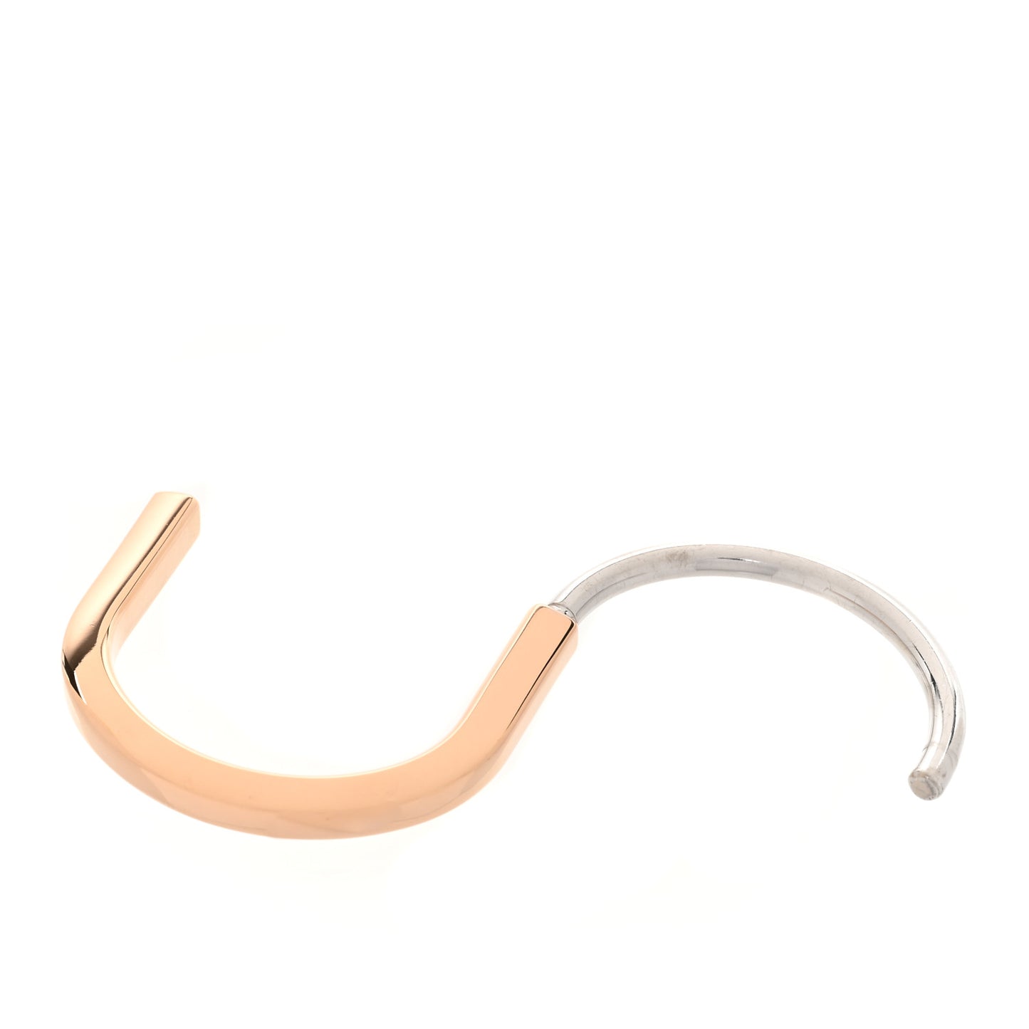 18K Rose White Gold Tiffany Lock Bangle Bracelet