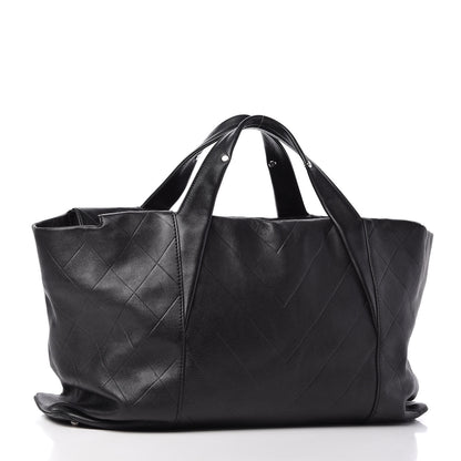Chanel Calfskin Chevron CC All Day Long Tote Black 3 of 10