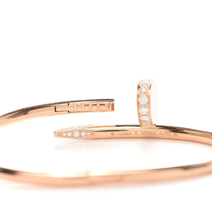 Cartier 18K Pink Gold Diamond Juste Un Clou Bracelet 15 5 of 5