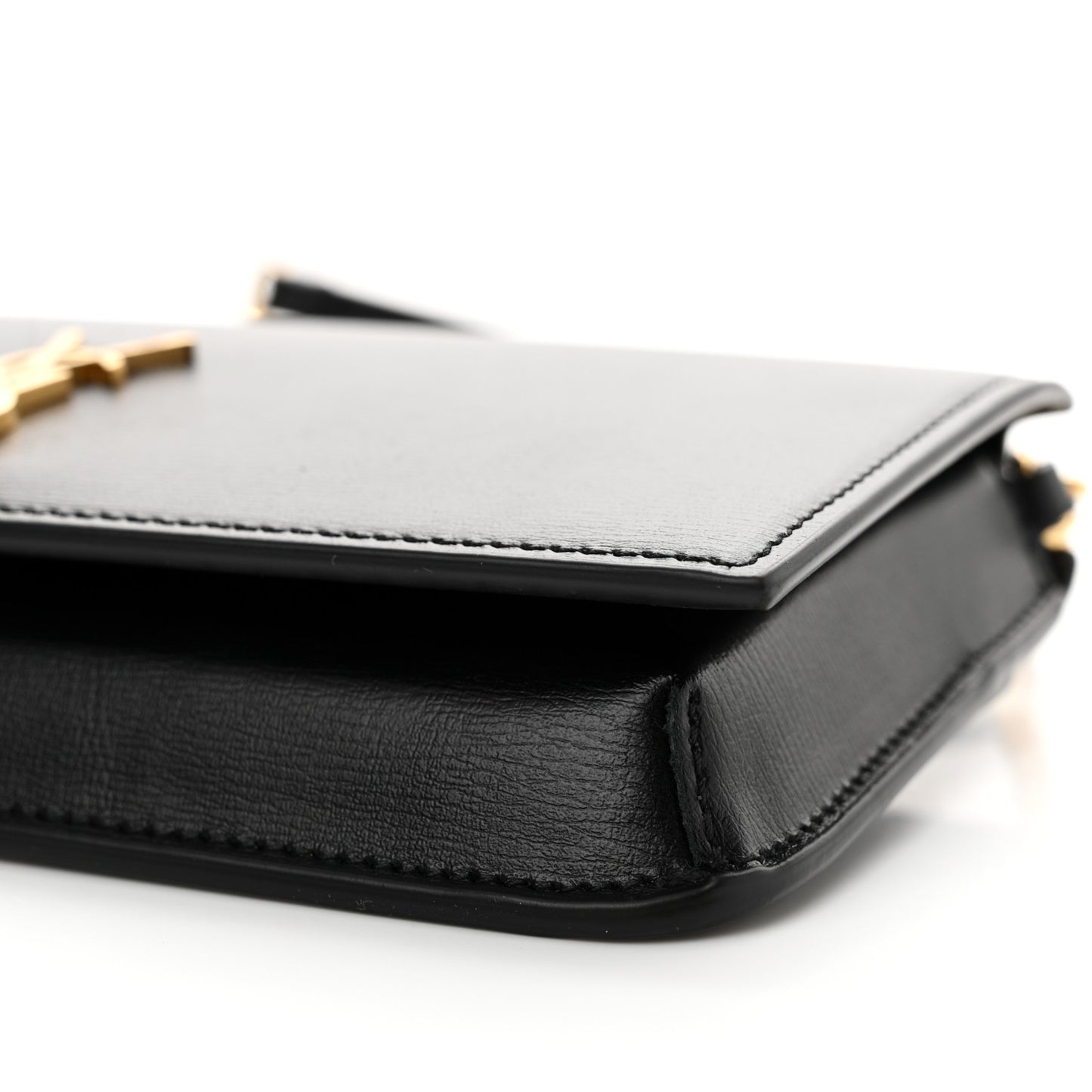 Grained Calfskin Monogram Phone Holder Crossbody Black