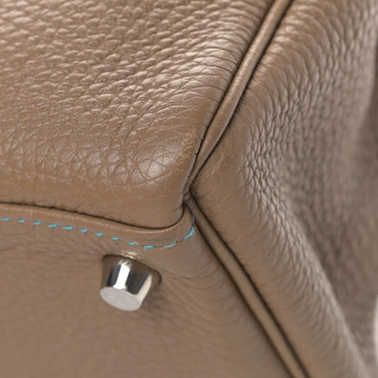 Hermes Togo Eclat Kelly Retourne 35 Etoupe Bleu Azteq 8 of 14