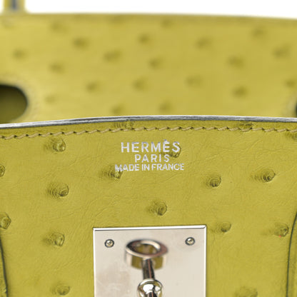 Hermes Ostrich Birkin 30 Vert Anis 6 of 12