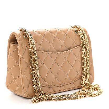 Chanel Aged Calfskin Quilted 2.55 Reissue Mini Flap Beige 3 of 9