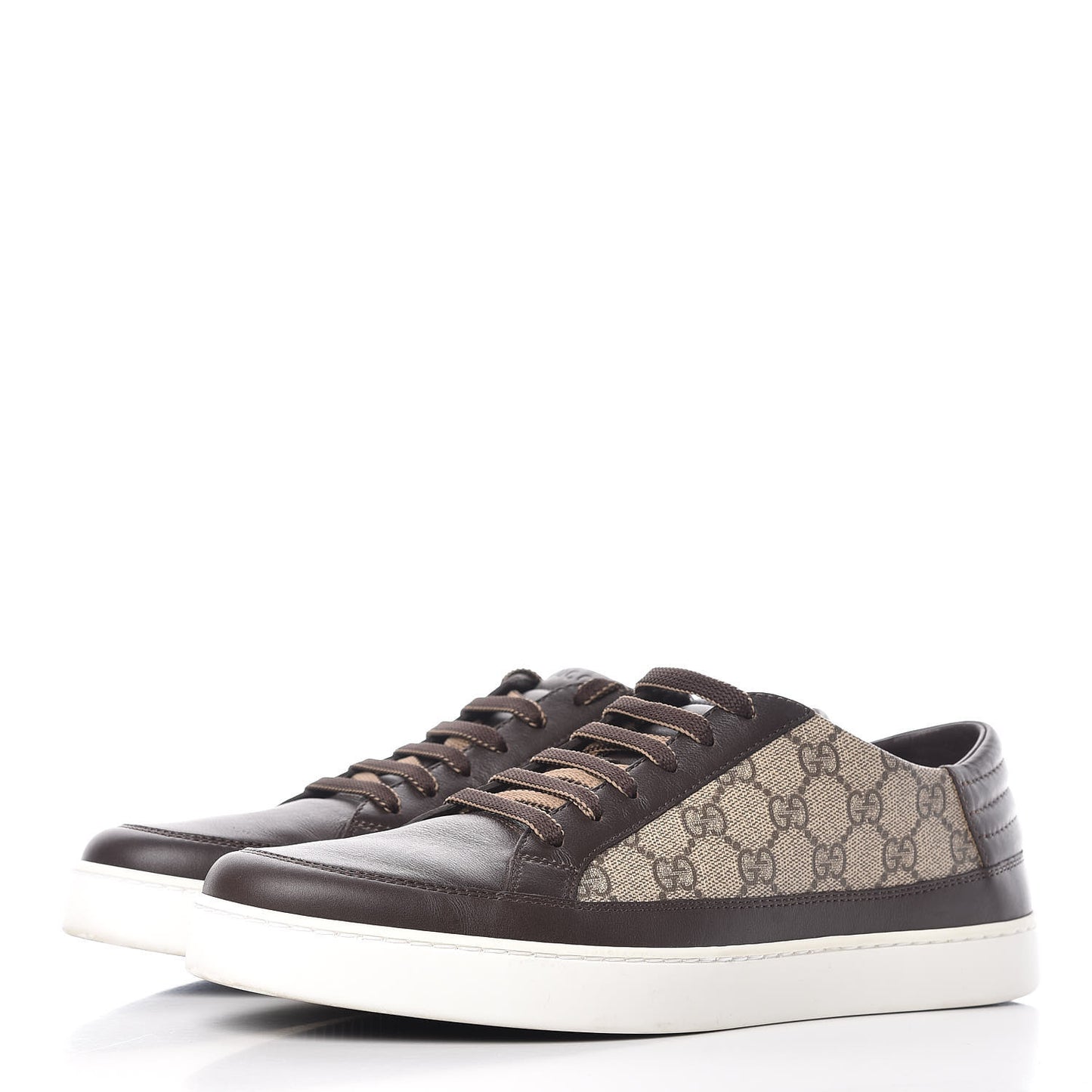 GG Supreme Monogram Men's Low Top Sneakers 10.5 Brown