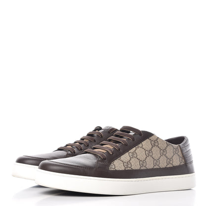 Gucci GG Supreme Monogram Men's Low Top Sneakers 10.5 Brown 3 of 14