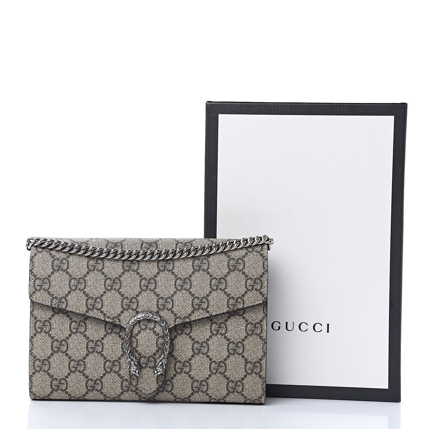 Gucci GG Supreme Monogram Mini Dionysus Chain Wallet Beige Taupe 12 of 12
