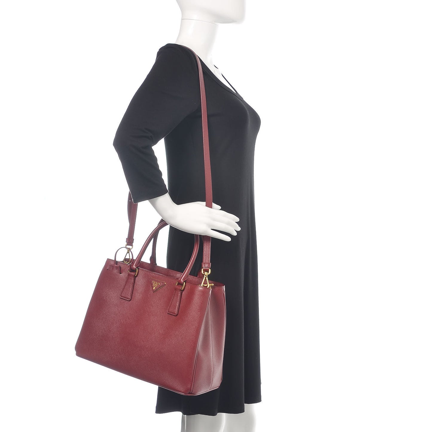 Saffiano Lux Medium Tote Cherry