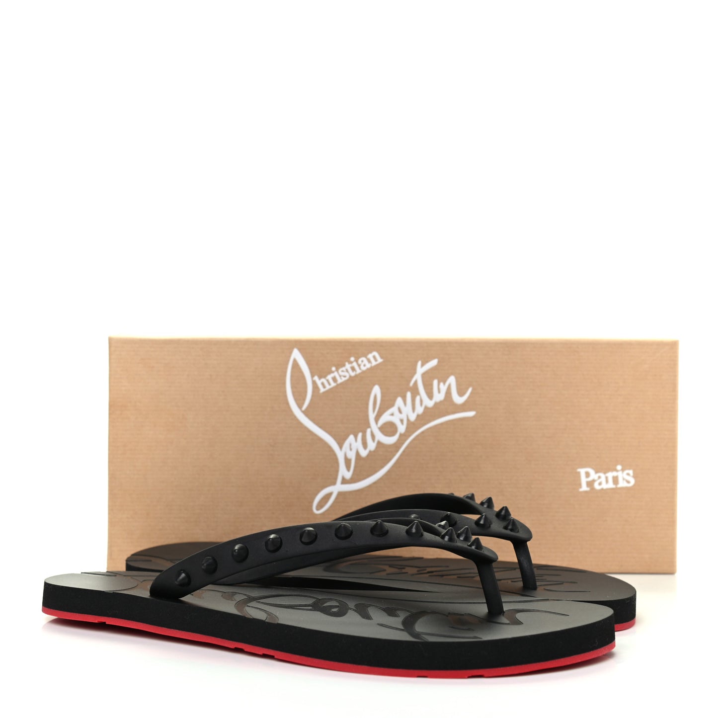 Rubber Spike Loubi Donna Flip Flop 39 Black