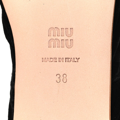 Miu Miu Velluto Froisse Ballerina Flats 38 Black 7 of 9