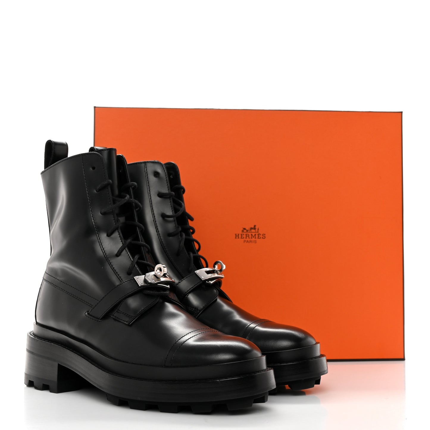 Glossed Calfskin Funk Ankle Boots 36.5 Black