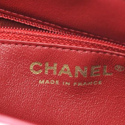 Chanel Lambskin Chevron Quilted Timeless Clutch Red 6 of 7