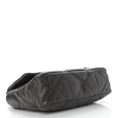 Chanel Lambskin Quilted Large Chanel 19 Flap Dark Brown 4 of 13