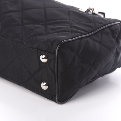 Prada Tessuto Nylon Saffiano Quilted Shoulder Bag Black 9 of 9