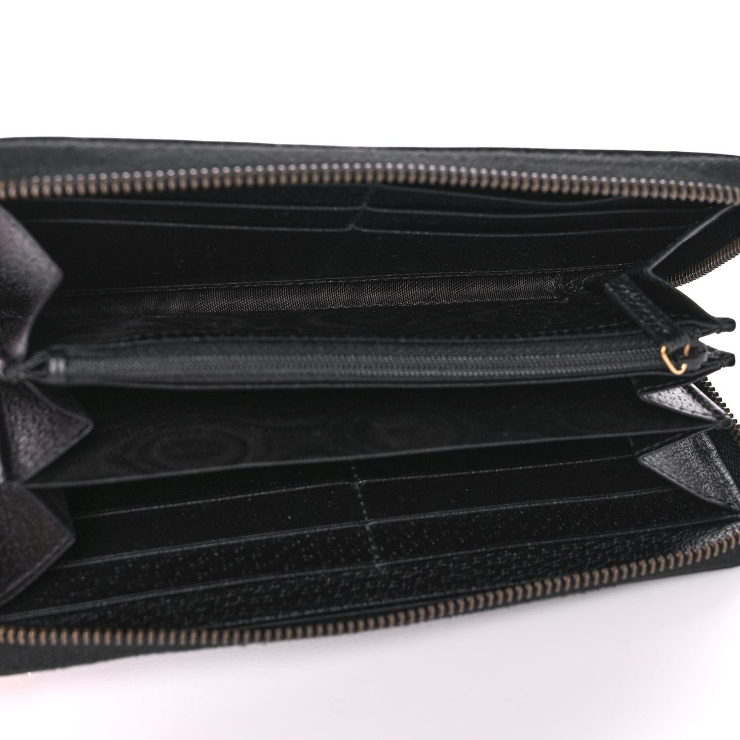 Dollar Calfskin GG Marmont Zip Around Wallet Black