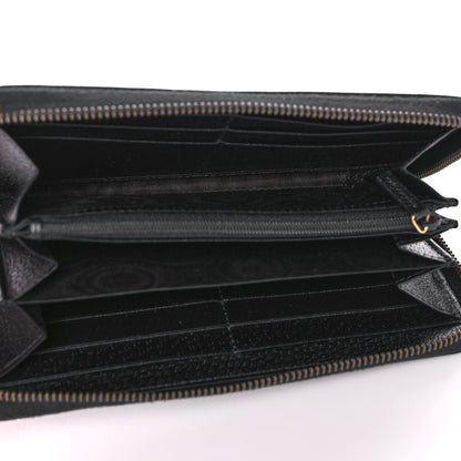 Gucci Dollar Calfskin GG Marmont Zip Around Wallet Black 5 of 12