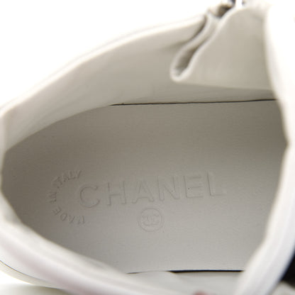 Chanel Calfskin Pearl High Top CC Sneakers 39.5 White 8 of 10