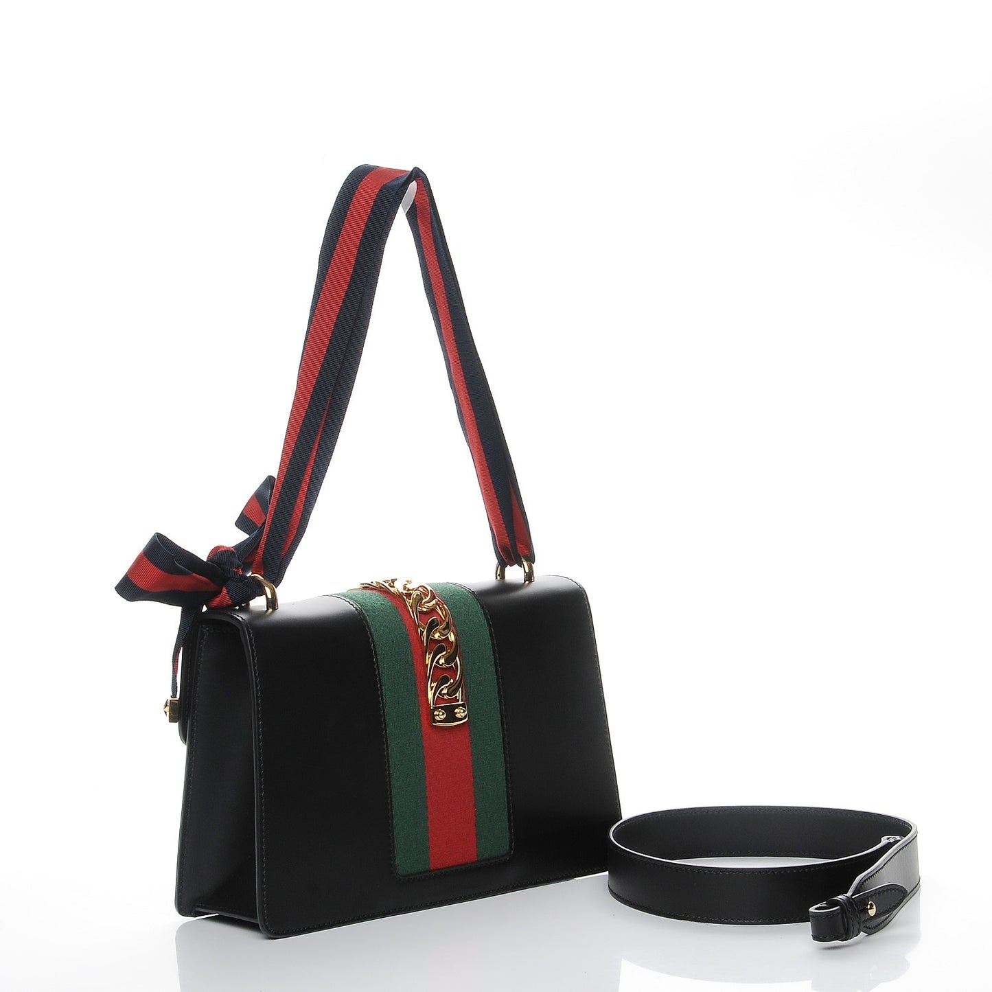 Calfskin Small Sylvie Shoulder Bag Black
