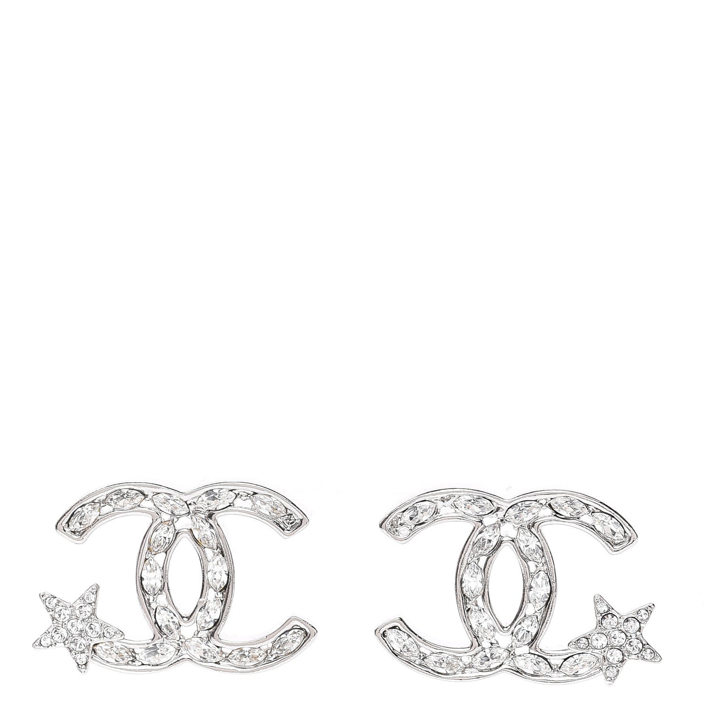 Crystal CC Starfall Earrings Silver