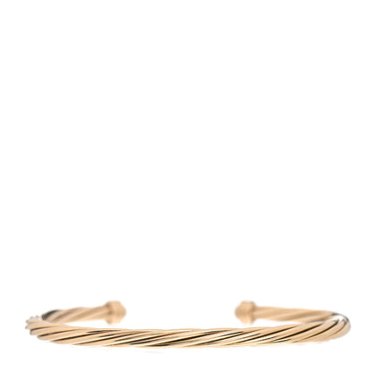 David Yurman 18K Yellow Gold Diamond 4mm Helena Cuff Bracelet 3 of 4