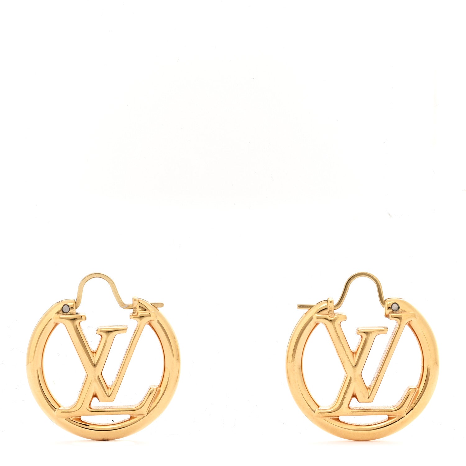 Louis Vuitton Metal Small Louise Hoop Earrings Gold 1 of 5