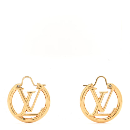 Louis Vuitton Metal Small Louise Hoop Earrings Gold 1 of 5