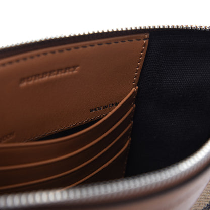 Burberry Mega Check Peyton Crossbody Clutch Bag Tan 10 of 11