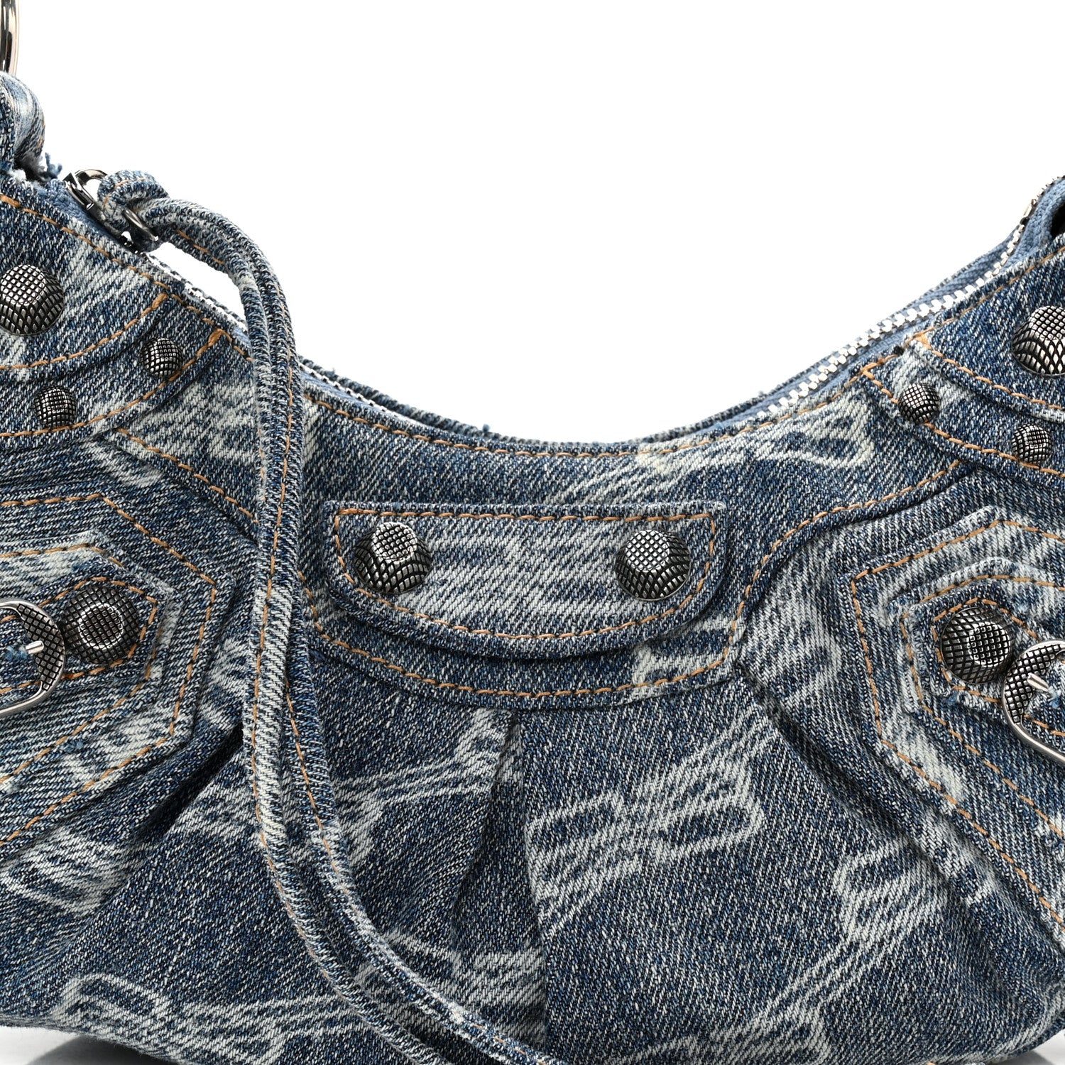 Balenciaga Denim BB Monogram Le Cagole Shoulder Bag XS Blue 9 of 11