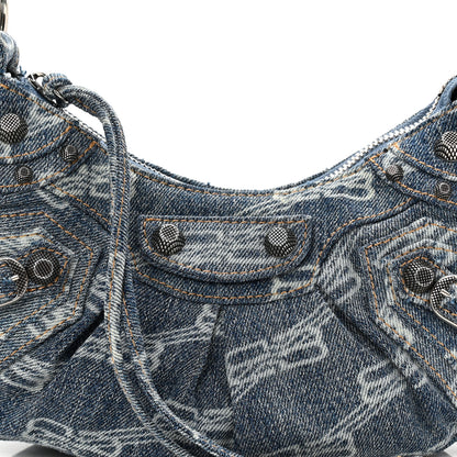 Balenciaga Denim BB Monogram Le Cagole Shoulder Bag XS Blue 9 of 11