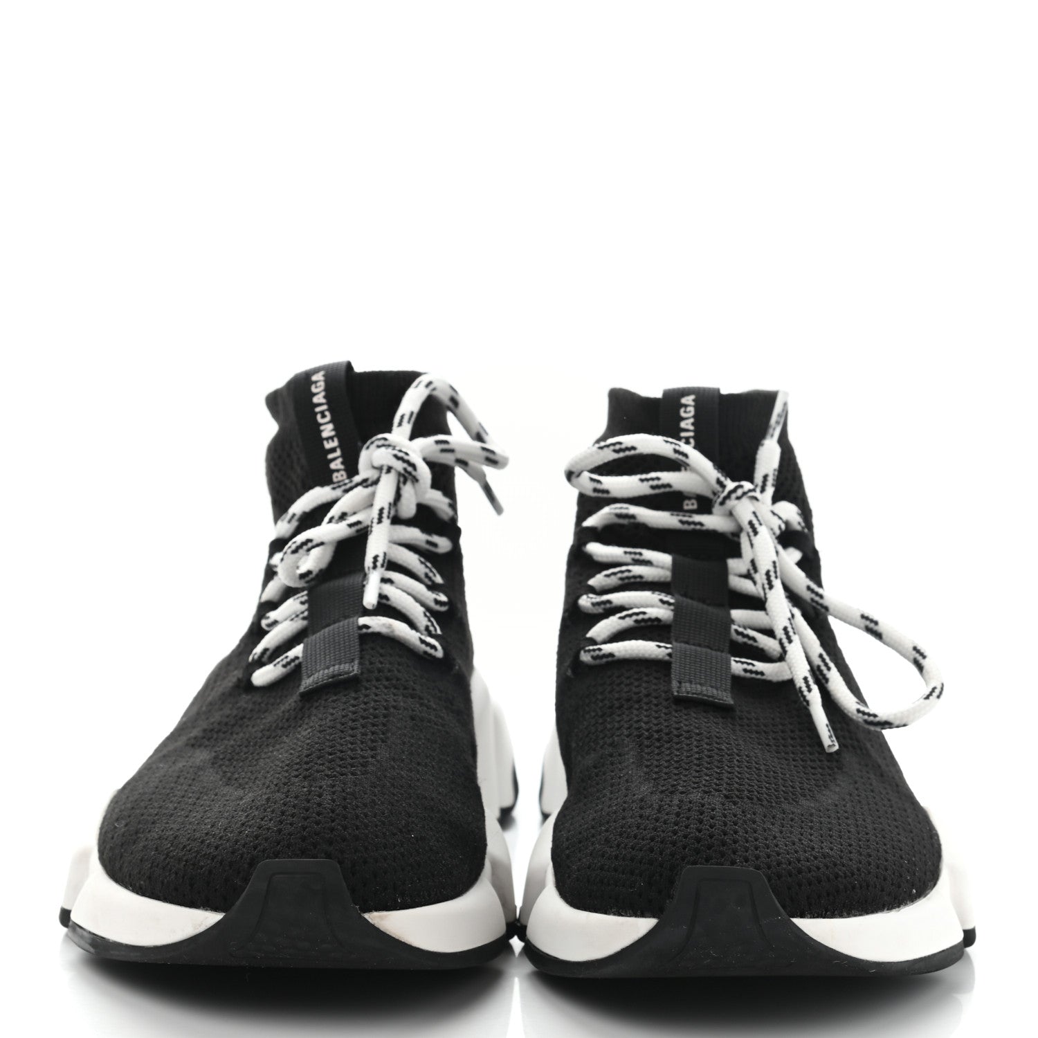 Balenciaga Knit Womens Speed Lace Up Sneakers 39 Black 2 of 12