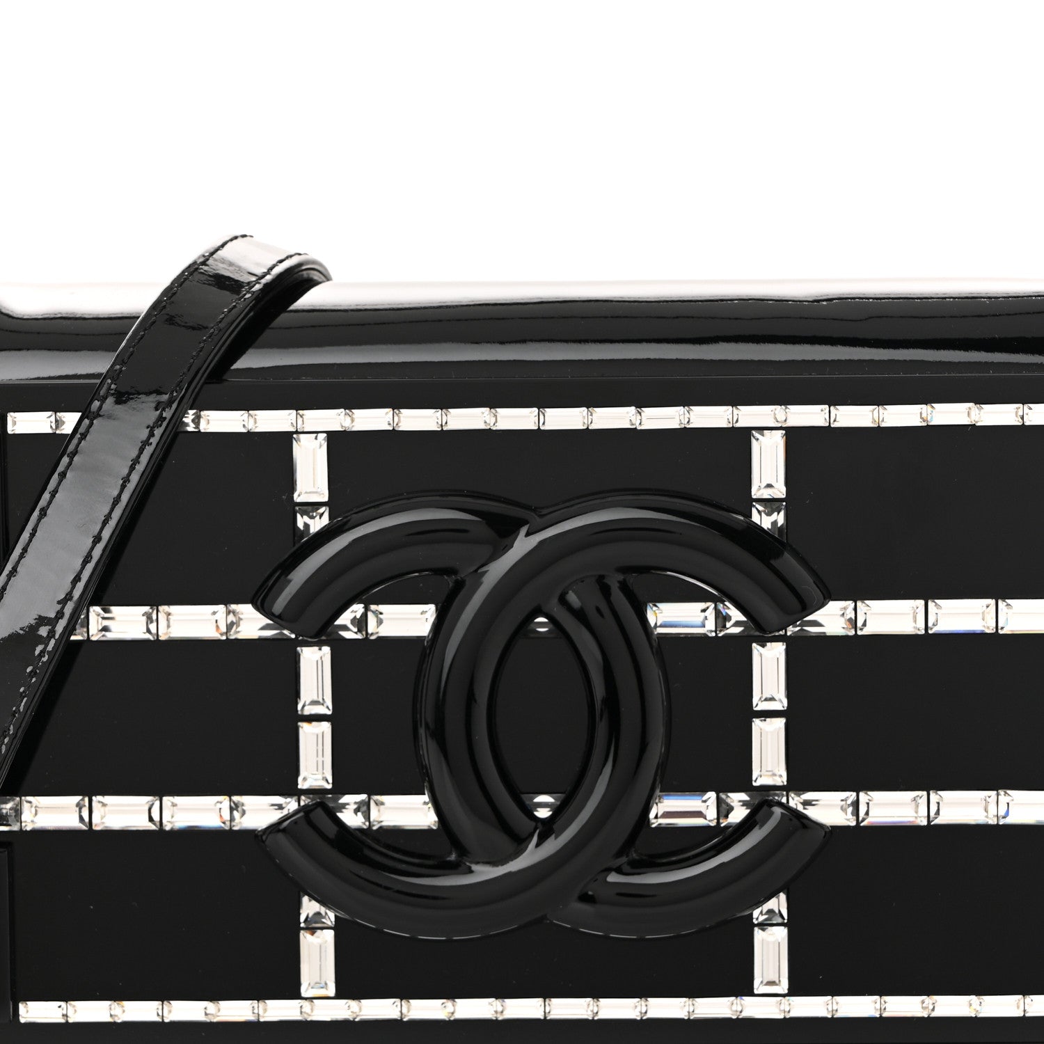 Chanel Plexiglass Patent Crystal Lego Brick Flap Black 8 of 10
