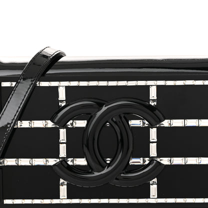 Chanel Plexiglass Patent Crystal Lego Brick Flap Black 8 of 10