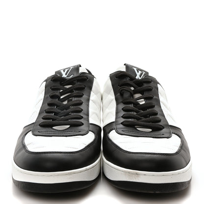 Louis Vuitton Calfskin Maxi Damier Mens Rivoli Sneakers 8.5 Black White 3 of 8