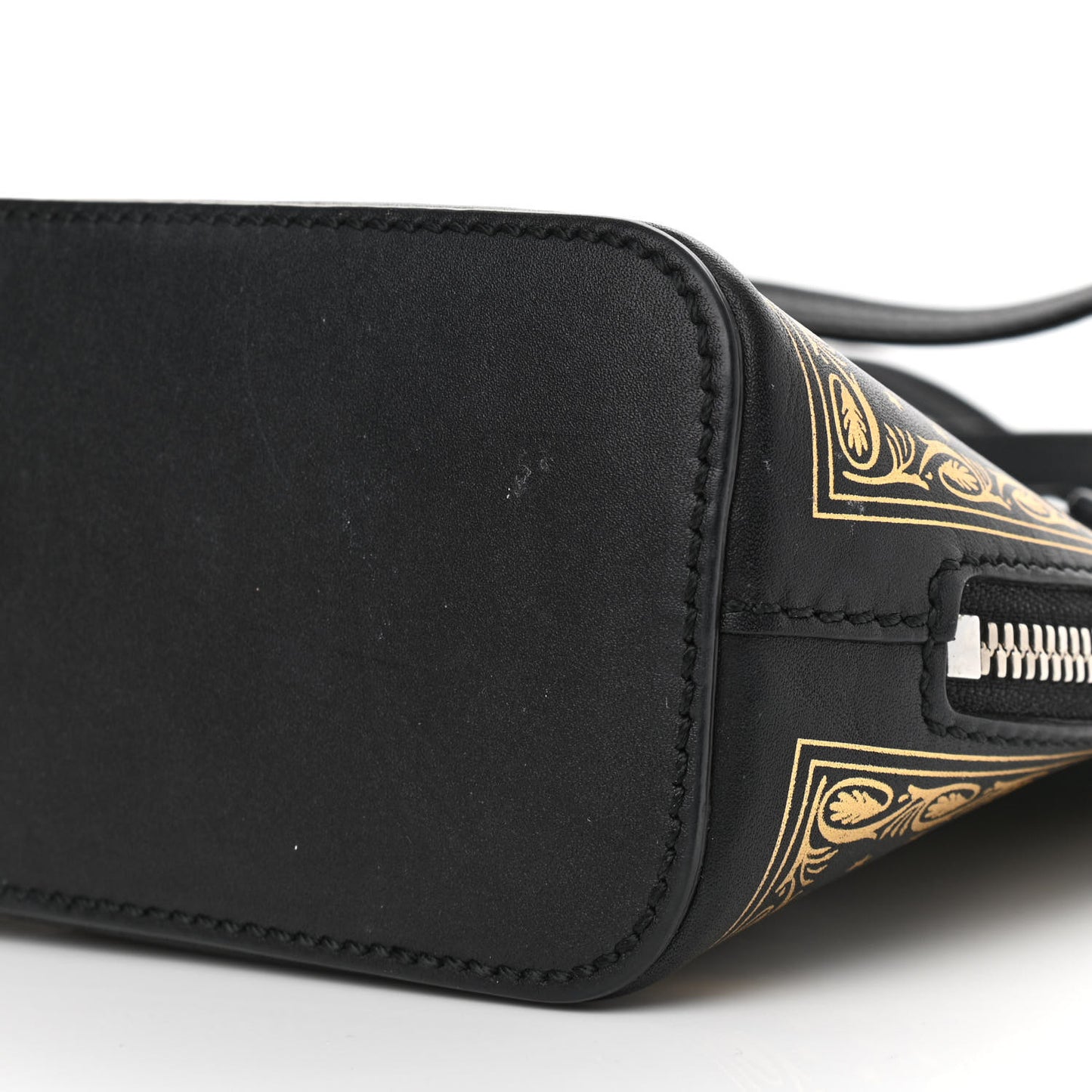 X SEGA Calfskin GUCCY Stars Mini Dome Shoulder Bag Black Gold