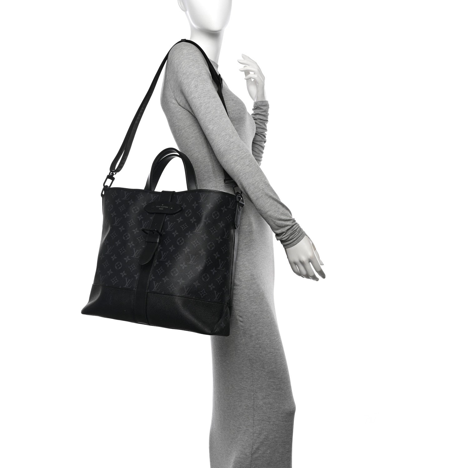 Louis Vuitton Monogram Eclipse Saumur Tote Black 2 of 10