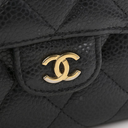 Chanel Caviar Quilted Tri-Fold Flap Wallet Black 8 of 9