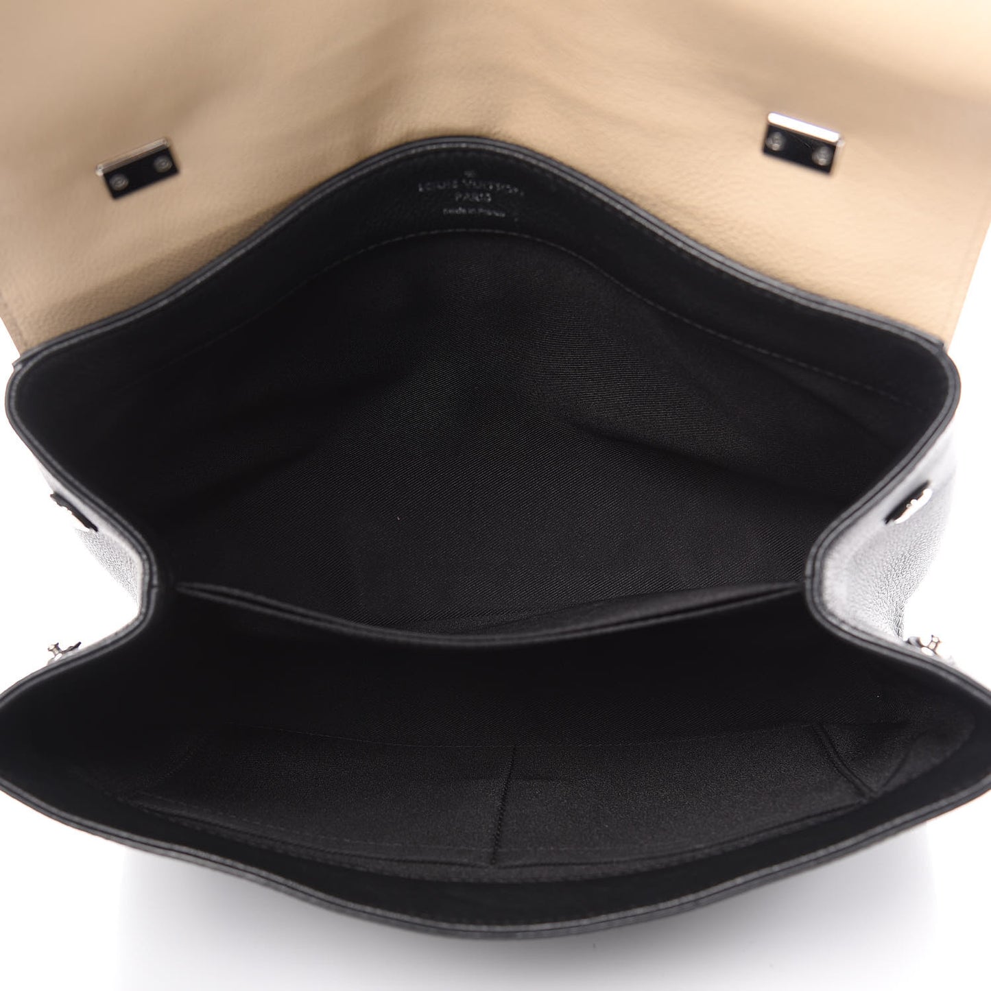 Soft Calfskin Lockme II Top Handle Vanille Black