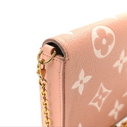 Louis Vuitton Empreinte Monogram Giant Felicie Pochette Chain Wallet Rose Trianon Creme 11 of 16